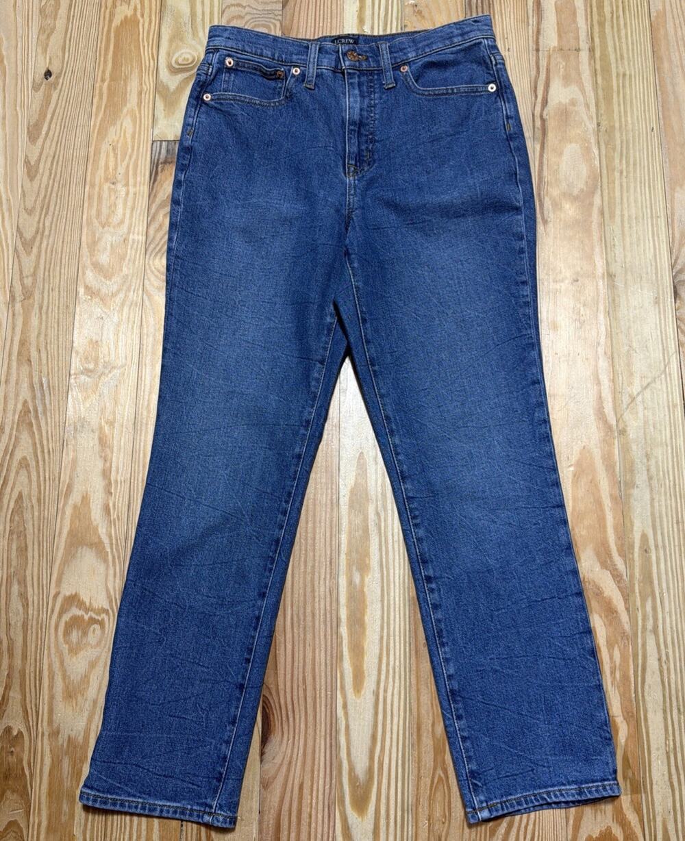 J. Crew Essential Straight Leg All Day Stretch High Rise Cropped Jeans Sz 28
